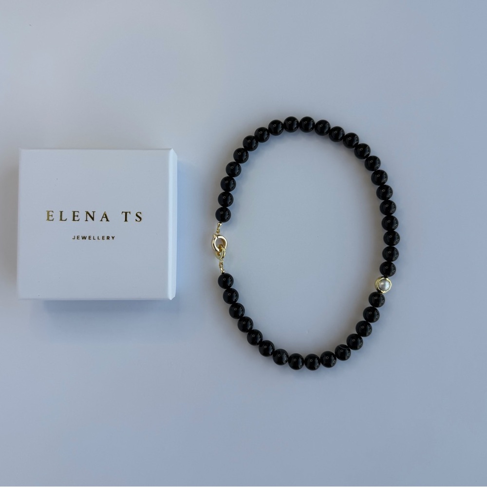 512 Black Agate Stone Necklace